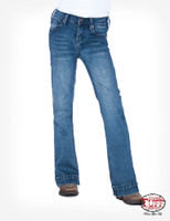 Cowgirl Tuff Little Girl's Jeans - Regular Fit Mid Rise Trouser - Medium Wash Cowgirl Tuff Little Girl's Jeans - Regular Fit Mid Rise Trouser - Medium Wash