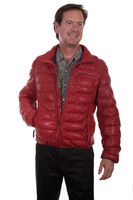 Scully Men's Jacket - Lamb Ribbed Leather - Red Scully Men's Jacket - Lamb Ribbed Leather - Red