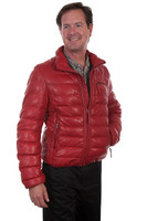 Scully Men's Jacket - Lamb Ribbed Leather - Red Scully Men's Jacket - Lamb Ribbed Leather - Red