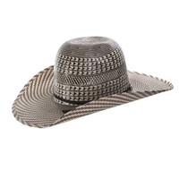 American Hat Straw - 6110 - Vented Swirl Pattern - Ivory / Black American Hat Straw - 6110 - Vented Swirl Pattern - Ivory / Black