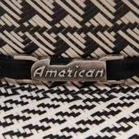 American Hat Straw - 6110 - Vented Swirl Pattern - Ivory / Black American Hat Straw - 6110 - Vented Swirl Pattern - Ivory / Black