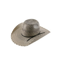 American Hat Straw - 6110 - Vented Swirl Pattern - Ivory / Black American Hat Straw - 6110 - Vented Swirl Pattern - Ivory / Black