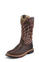 Justin Men's Work Boots - Derrickman EH CT H2O - Rust Ostrich Print / Burgundy Webb Justin Men's Work Boots - Derrickman EH CT H2O - Rust Ostrich Print / Burgundy Webb