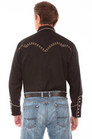 Scully Men's Shirt - Diamond Yoke Embroidered Western 