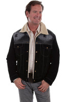 Scully Men's Jacket - Aztec Trim Suede - Black Scully Men's Jacket - Aztec Trim Suede - Black