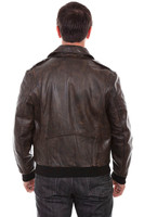 Scully Men's Western Jean Jacket - Leather Bomber - Brown Scully Men's Western Jean Jacket - Leather Bomber - Brown