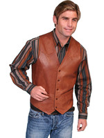 Scully Men's Vest - Western Single Point - Antique Brown Scully Men's Vest - Western Single Point - Antique Brown