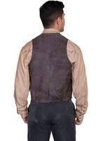 Scully Men's Vest - Whip Stitch Leather Lapel - Buff Brown Scully Men's Vest - Whip Stitch Leather Lapel - Buff Brown