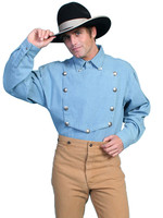 Scully Men's Shirt - Range Wear - Bib - Blue Scully Men's Shirt - Range Wear - Bib - Blue