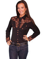 Scully Women's Shirt - Floral Tooled Embroidery - Copper Scully Women's Shirt - Floral Tooled Embroidery - Copper