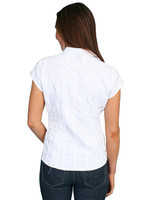 Scully Women's Shirt - Cantina Collection - Cap Sleeve / Point Collar - White Scully Women's Shirt - Cantina Collection - Cap Sleeve / Point Collar - White