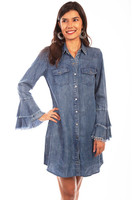 Scully Women's Dress - Honey Creek Collection - Western Yoke - Denim