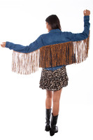 Scully Women's Jacket - Honey Creek Collection - Leopard Fringe / Denim Scully Women's Jacket - Honey Creek Collection - Leopard Fringe / Denim