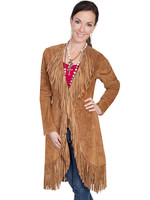 Scully Women's Jacket - Suede Fringe Maxi - Cinnamon # 81