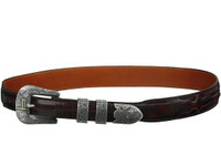 Lucchese Men's Belts - Smooth Goat / Seville Stitch Tapered - Black Cherry Lucchese Men's Belts - Smooth Goat / Seville Stitch Tapered - Black Cherry