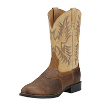 Ariat Men's Boots - Heritage Stockman - Tumbled Brown / Beige