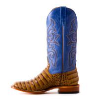 Horse Power By Anderson Bean Men's Boots - Toasted Tan Caiman  / Blue Sinsation