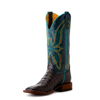 Macie Bean Women's Boot - Bite In Shining Armor - Black Caiman Belly Print / Navy Explosion