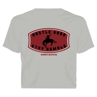 Moss Brothers Kids Shirt - Cowboy Unlimited - Hustle Hard - Athletic Heather