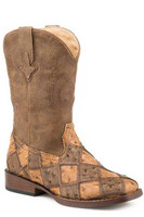 Roper Youth Boots - Bird Blocks - Tan / Brown Roper Youth Boots - Bird Blocks - Tan / Brown