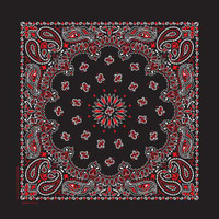 Bandanas - Traditional Paisley - Black & Red Bandanas - Traditional Paisley - Black & Red