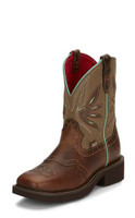 Justin Women's Boots - Nettie - Tan / Green Justin Women's Boots - Nettie - Tan / Green
