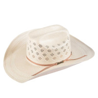 American Hat Straw - 7800 - Fancy Square Pattern Vent - Two toned American Hat Straw - 7800 - Fancy Square Pattern Vent - Two toned
