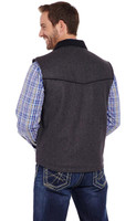Cripple Creek Men's Apparel - Wool Melton Vest w/ Microsuede Trim - Dark Charcoal