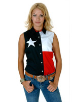 Roper Women's Shirts - Texas Flag Sleeveless Button Down Roper Women's Shirts - Texas Flag Sleeveless Button Down