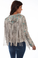 Scully Women's Jacket - Lamb Suede / Emb W/ Fringe  Scully Women's Jacket - Lamb Suede / Emb W/ Fringe