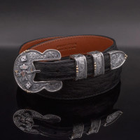 Vogt Men's Accessories - Buckle Sets - "Johnny Bones" Jackson - 4 Piece Set - Sterling Silver / 14KT Gold Vogt Men's Accessories - Buckle Sets - "Johnny Bones" Jackson - 4 Piece Set - Sterling Silver / 14KT Gold
