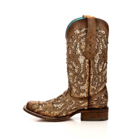 Corral Women's Boots - Glitter Inlay - Light Brown Corral Women's Boots - Glitter Inlay - Light Brown