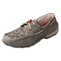 Twisted X Women's Casuals - Boat Driving Moc - Gray / Tooled