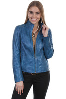 Scully Women's Jacket - Lightweight Leather - Denim Scully Women's Jacket - Lightweight Leather - Denim