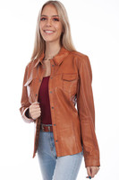 Scully Women's Jacket - Snap Front Lamb - Dark Cognac # 10 Scully Women's Jacket - Snap Front Lamb - Dark Cognac # 10