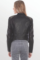 Scully Women's Jacket - Fringe & Studded Leather - Black