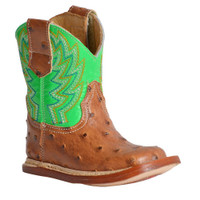Roper Infant Boots - Ostrich - Brown / Green