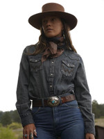 Wrangler Women's Shirt - Washed Denim