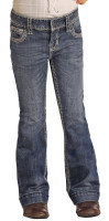 Rock & Roll Girls Trouser Jeans - Extra Stretch - Dark Wash