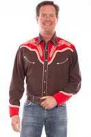 Scully Men's Shirt - Nail Heads - Embroidered Yoke and Cuffs Scully Men's Shirt - Nail Heads - Embroidered Yoke and Cuffs