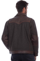 Scully Men's Jacket - Herringbone /Leather - Vintage Brown Scully Men's Jacket - Herringbone /Leather - Vintage Brown