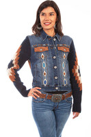 Scully Women's Jacket - Honey Creek Collection - Aztec Embroidered / Denim Scully Women's Jacket - Honey Creek Collection - Aztec Embroidered / Denim