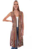 Scully Women's Vest - Honey Creek Collection - Microfiber Fringe - Serape Scully Women's Vest - Honey Creek Collection - Microfiber Fringe - Serape