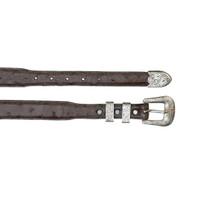 Lucchese Men's Belts - Full Quill Ostrich - Tapered / Sienna