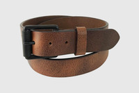 Gem Dandy Accessories - G Bar D Belt - Genuine Leather / Crackle Texture - Dark Brown Gem Dandy Accessories - G Bar D Belt - Genuine Leather / Crackle Texture - Dark Brown