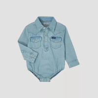 Wrangler Infant Shirt - Onesie - Faded Blue
