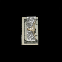 Vogt Mens Accessories - Money Clip - Hand Engraved Longhorn  Vogt Mens Accessories - Money Clip - Hand Engraved Longhorn