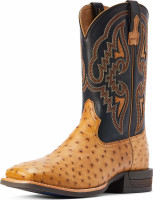 Ariat Men's Boots - Dagger Full Quill Ostrich - Antique Saddle / Black