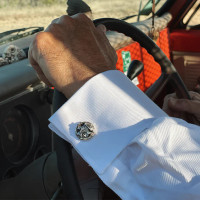 Vogt Men's Accessories - Cufflinks - "Johnny Bones" Lucky 7 - Sterling Silver /14K Gold Vogt Men's Accessories - Cufflinks - "Johnny Bones" Lucky 7 - Sterling Silver /14K Gold