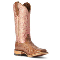 Ariat Women's Boots - Donatella - Distressed Chocolate FQ Ostrich / Rose Gold Metallic